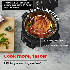 Instant Pot RIO Wide Plus, 7.5 Quarts, Quiet Steam Release, 9-in-1 Electric Multi-Cooker, Pressure Cooker, Slow Cooker, Rice Cooker & More XL